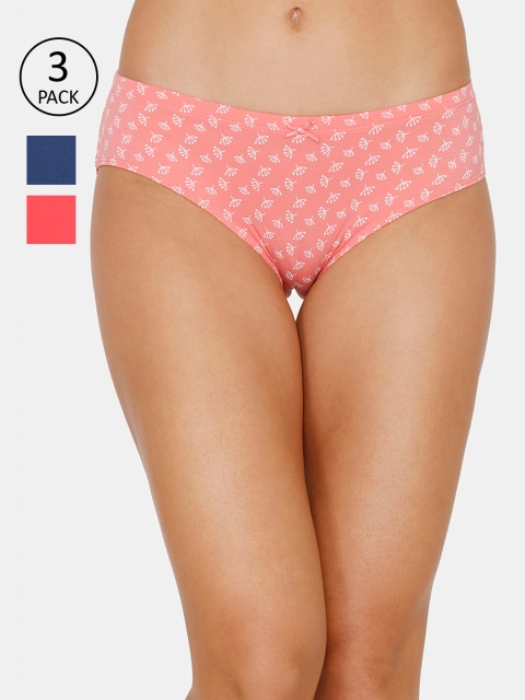 

Zivame Women Pack of 3 Assorted Hipster Briefs ZI2420FASHHPINK