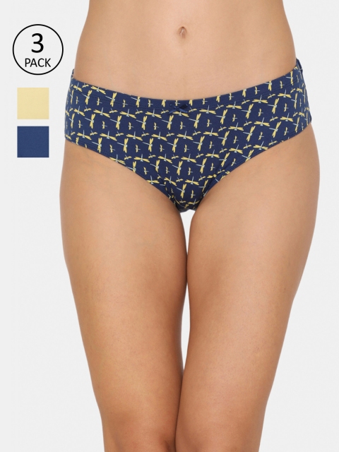 

Zivame Women Pack of 3 Assorted Hipster Briefs ZI2420FASHZBLUE