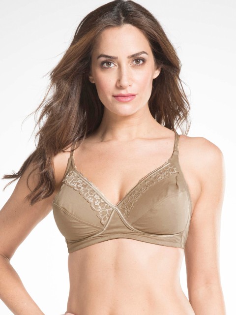 

Jockey Beige Solid Non-Wired Non Padded Everyday Bra with Lace Inserts ES19-0105
