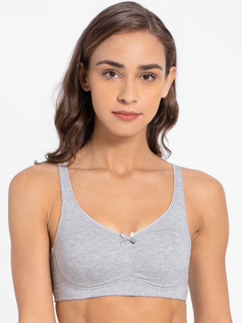 

Jockey Grey Melange Solid Non-Wired Non Padded Everyday Bra FE41-0105