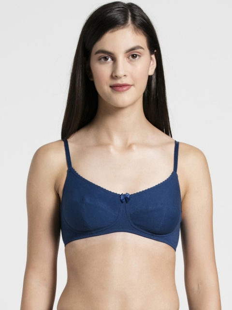

Jockey Teal Blue Solid Non-Wired Non Padded Slim Fit Everyday Bra 1615-0105