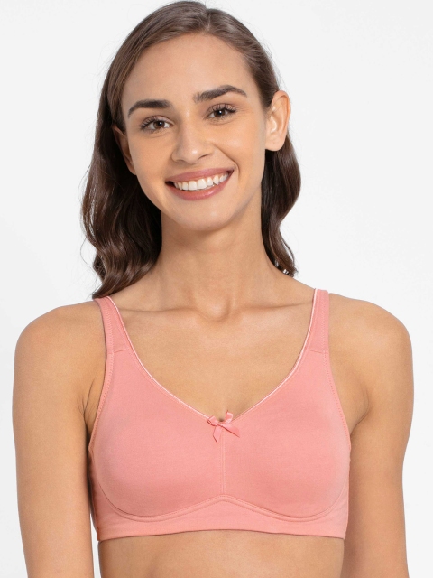 

Jockey Peach-Coloured Solid Non-Wired Non Padded Everyday Bra FE41-0105