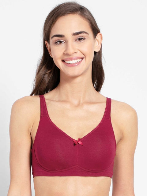 

Jockey Maroon Solid Lightly Padded T-shirt Bra FE41-0105-BTRED