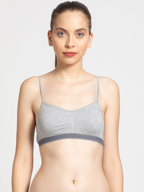 

Jockey Grey Melange Solid Non-Wired Non Padded Beginners Bra