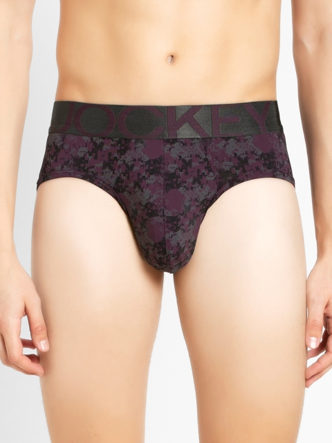 

Jockey Men Purple & Black Printed Briefs IC29-0105