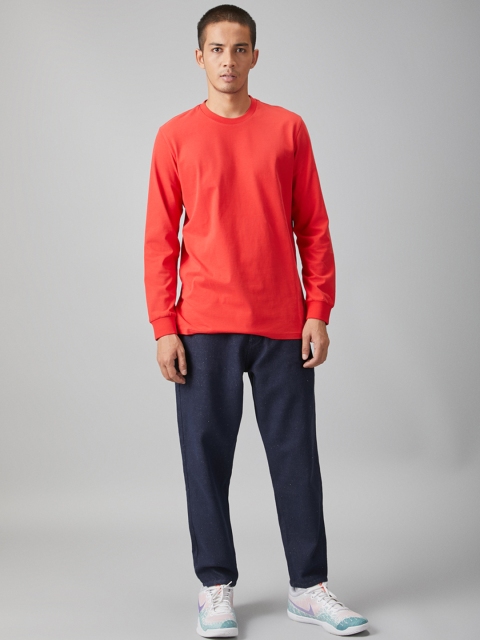 

Bhaane Men Navy Blue Jogger Mid-Rise Clean Look Recycled Jeans