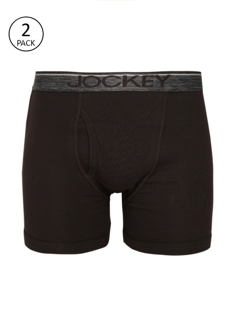 

Jockey Men Pack of 2 Coffee Brown Solid Trunks 8009-0205