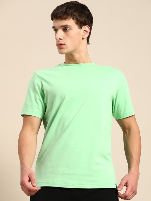 

Jockey Men Green Solid Round Neck Lounge T-Shirt