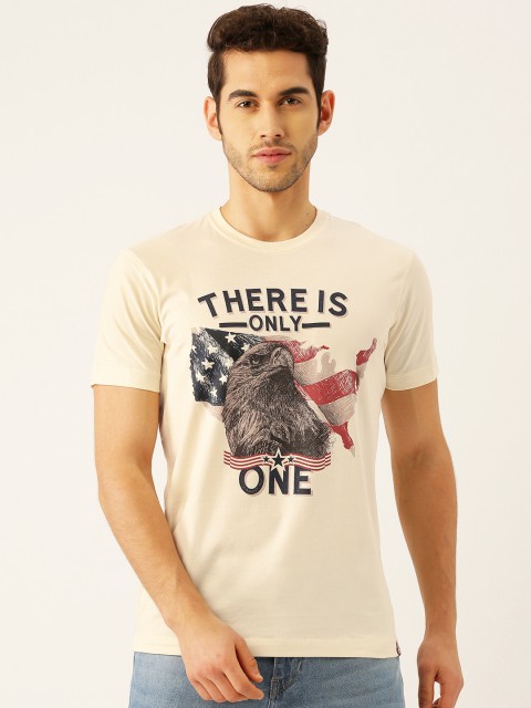 

Jockey Men Off-White Printed Round Neck T-shirt