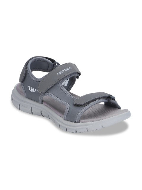 

Red Tape Men Grey Solid Sports Sandals