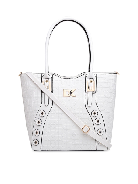 

Diana Korr White Textured Handheld Bag