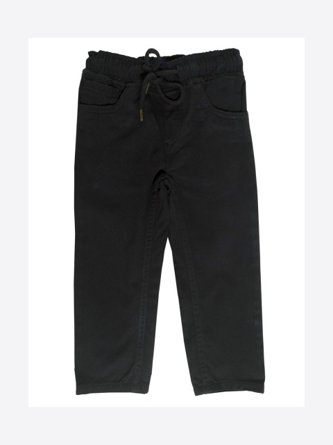 

KiddoPanti Boys Black Regular Fit Solid Regular Trousers