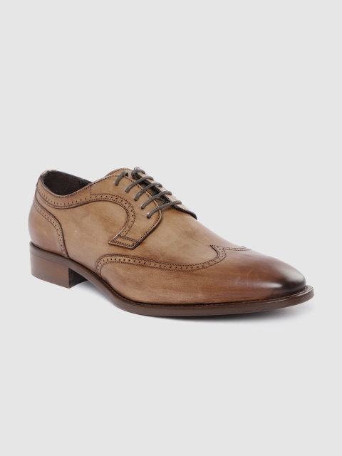 

JOHNSTON & MURPHY Men Brown Solid Leather Formal Brogues