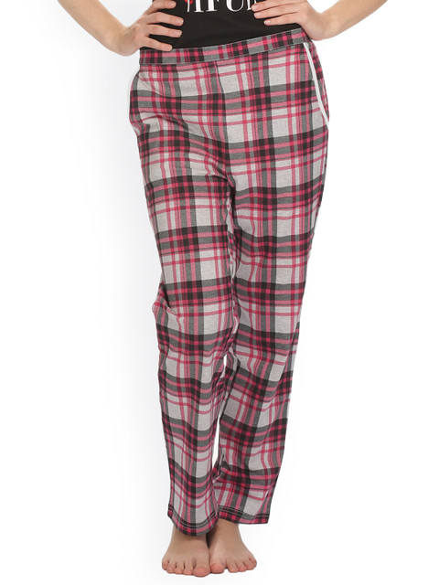 

Clovia Multicoloured Checked Pyjamas LB0016P14, Multi