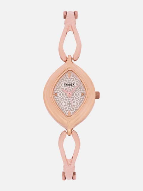 

Timex Women Rose Gold-Toned Analogue Watch TW000LS25-Silver