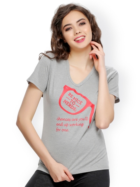 

Clovia Grey Printed Lounge Top LT0060P01