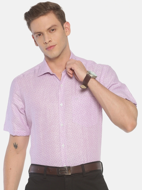 

Linen Club Men Purple Regular Fit Printed Formal Shirt