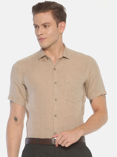 

Linen Club Men Brown Regular Fit Solid Linen Formal Shirt