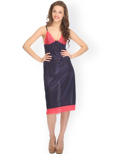 

Clovia Navy Nightdress NS0562P08, Navy blue