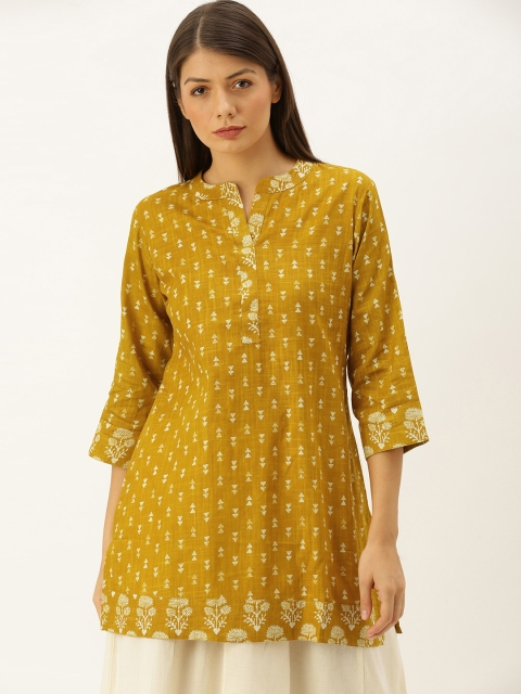 

Soch Woman Beige and White Floral Printed Regular Kurti