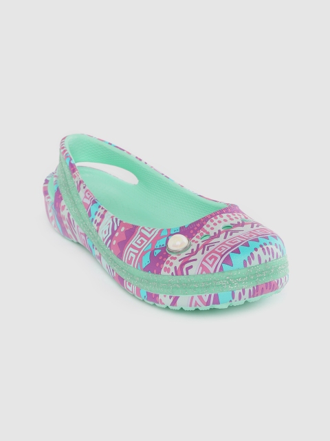 

Crocs Girls Sea Green & Purple Printed Ballerinas