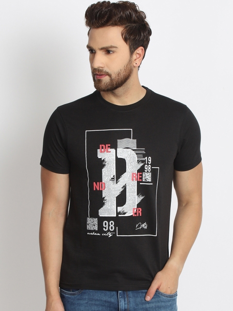 

98 Degree North Men Black Printed Round Neck T-shirt