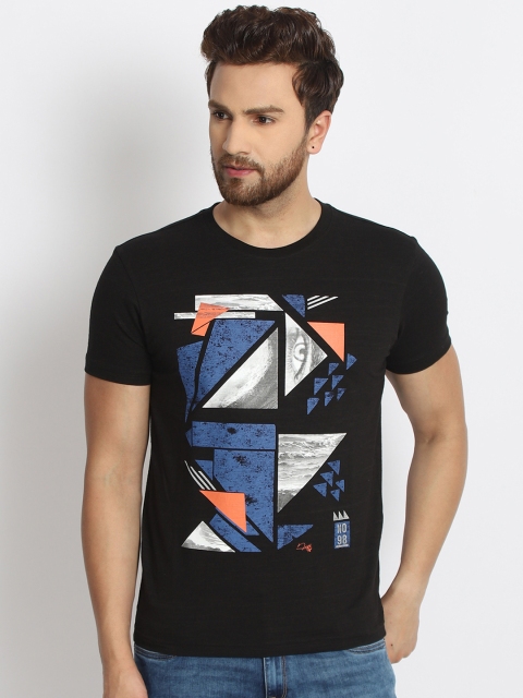 

98 Degree North Men Black Printed Round Neck T-shirt