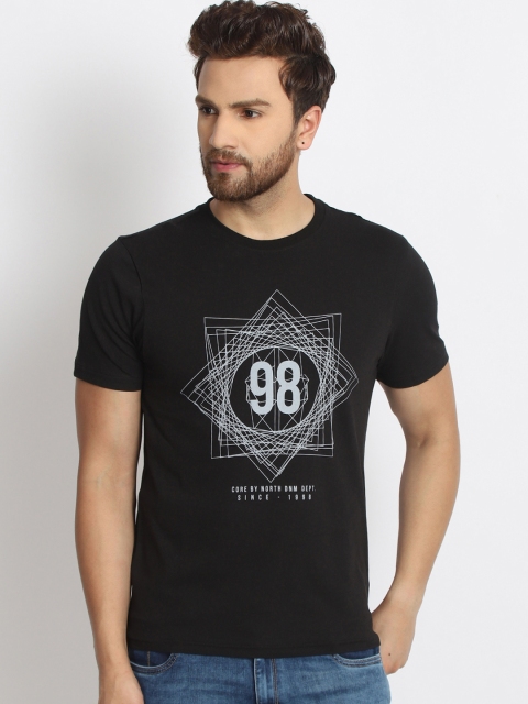 

98 Degree North Men Black Printed Round Neck T-shirt