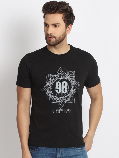 

98 Degree North Men Black Printed Round Neck T-shirt