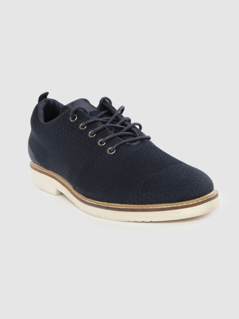 

United Colors of Benetton Men Navy Blue Woven Design Sneakers