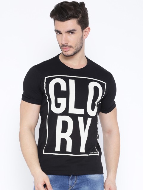 

Flying Machine Black Printed T-shirt