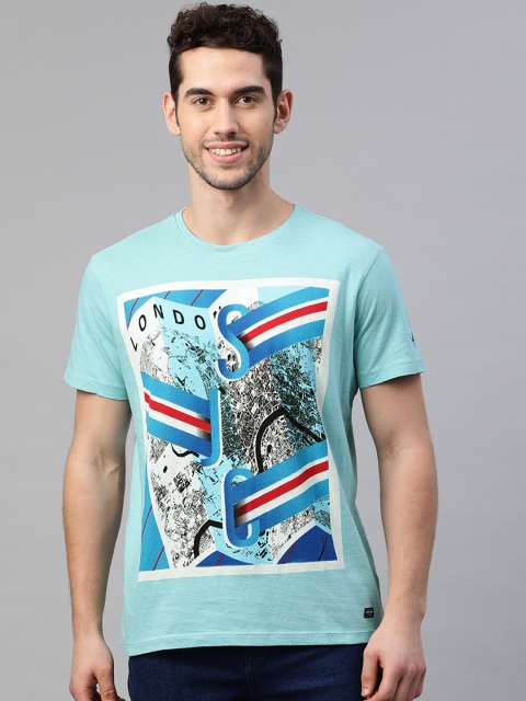 

Allen Solly Men Blue Printed Round Neck T-shirt