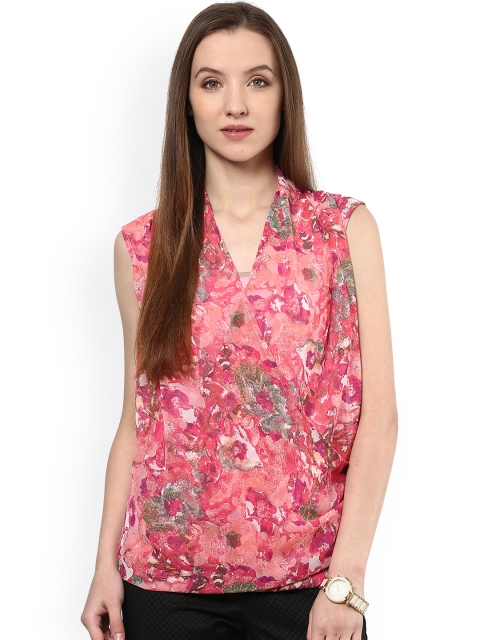 

The Vanca Pink Floral Print Blouson Top