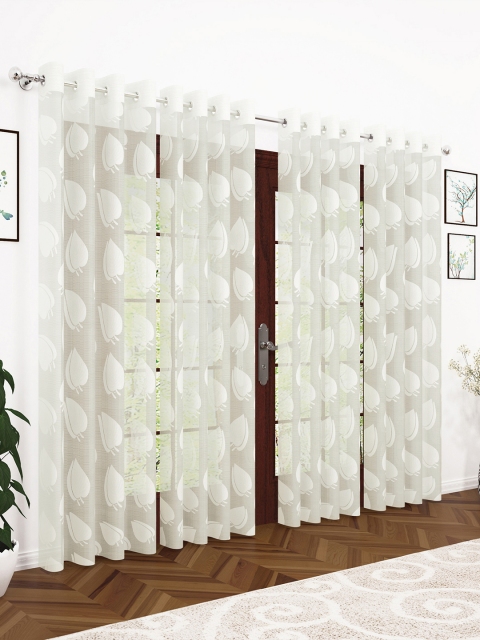 

Story@home White Set of 4 200GSM Sheer Semi Long Door Curtains