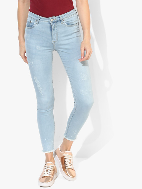 

Aeropostale Women Blue Slim Fit Mid-Rise Low Distress Jeans