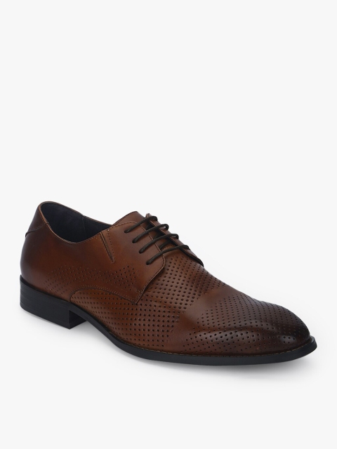 

Cobblerz Men Brown Perforated Formal Derbys
