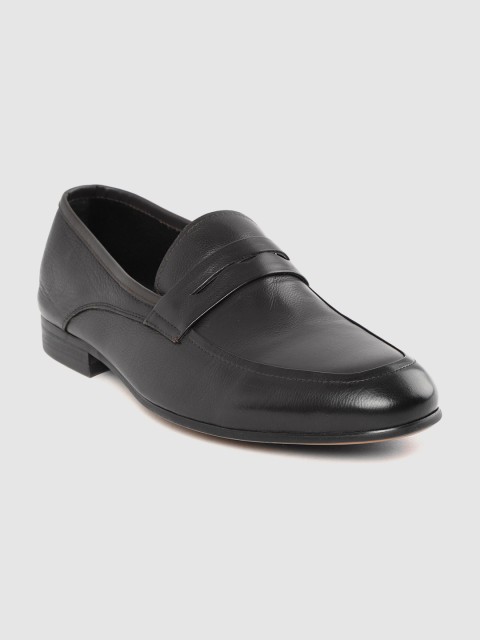 

Cobblerz Men Coffee Brown Leather Formal Slip-On Shoes