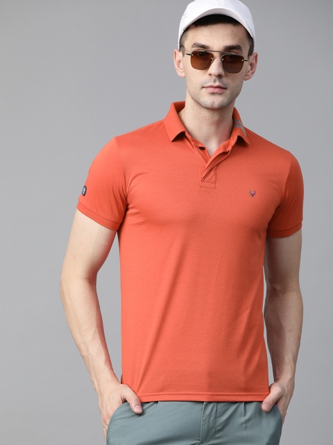 

Allen Solly Men Rust Orange Solid Polo Collar T-shirt