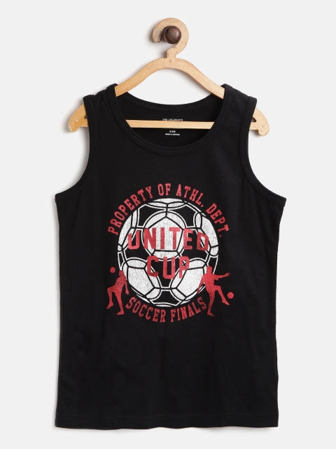 

The Childrens Place Boys Black & Red Football Printed Round Neck T-shirt