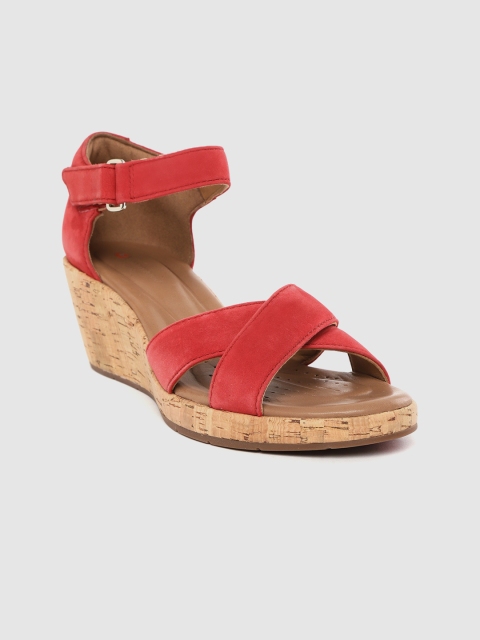 

Clarks Women Red Solid Nubuck Wedges