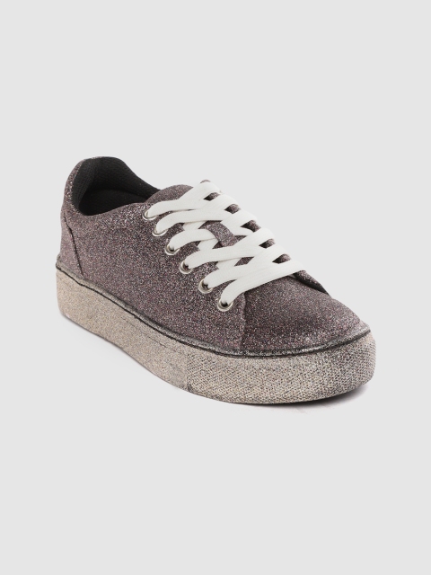 

Steve Madden Women Gunmetal-Toned Glitter Sneakers, Metallic