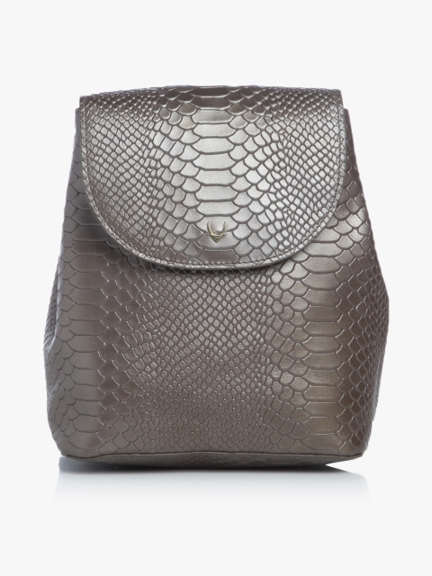 

Hidesign Women Gunmetal-Toned Textured Backpack, Metallic