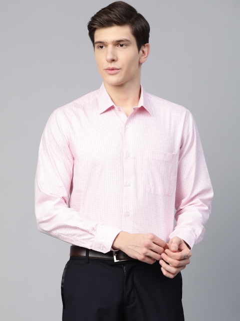 

Louis Philippe Men Pink Slim Fit Checked Formal Shirt