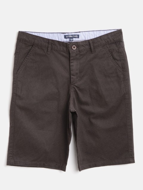 

Allen Solly Junior Boys Coffee Brown & Grey Printed Regular Fit Shorts
