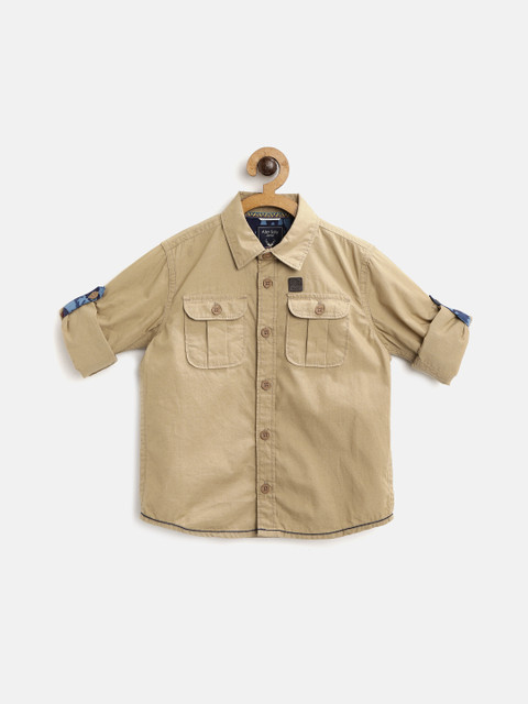 

Allen Solly Junior Boys Khaki Solid Regular Fit Casual Shirt