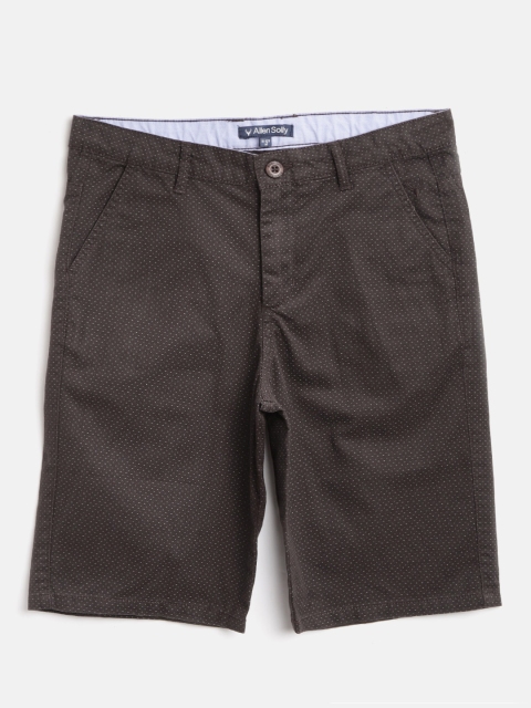 

Allen Solly Junior Boys Coffee Brown & Grey Printed Regular Fit Shorts