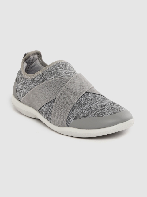 

Crocs Women Grey Melange Woven Design Slip-On Sneakers