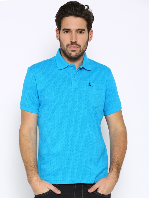

Parx Blue Printed Polo T-shirt