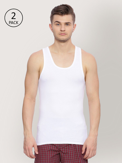 

Van Heusen Men Pack of 2 White Solid Innerwear Vest