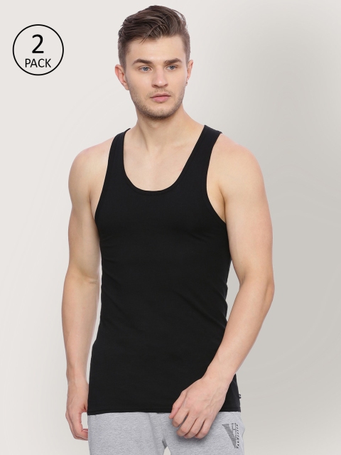 

Van Heusen Men Pack of 2 Black Solid Innerwear Vest
